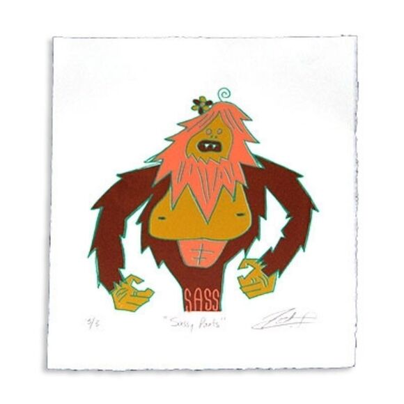 "Sassy Pants" : 4 color screen print - Picture 1 of 3